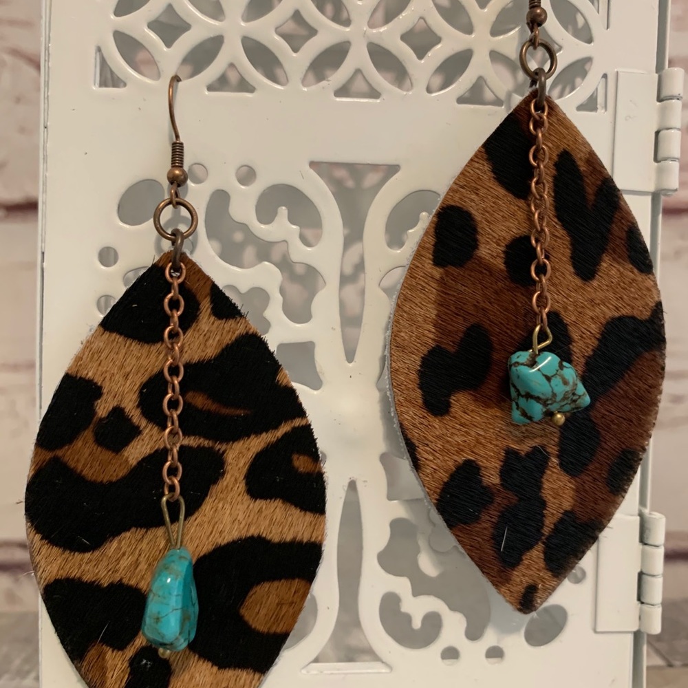 Genuine Leather Oval Earrings